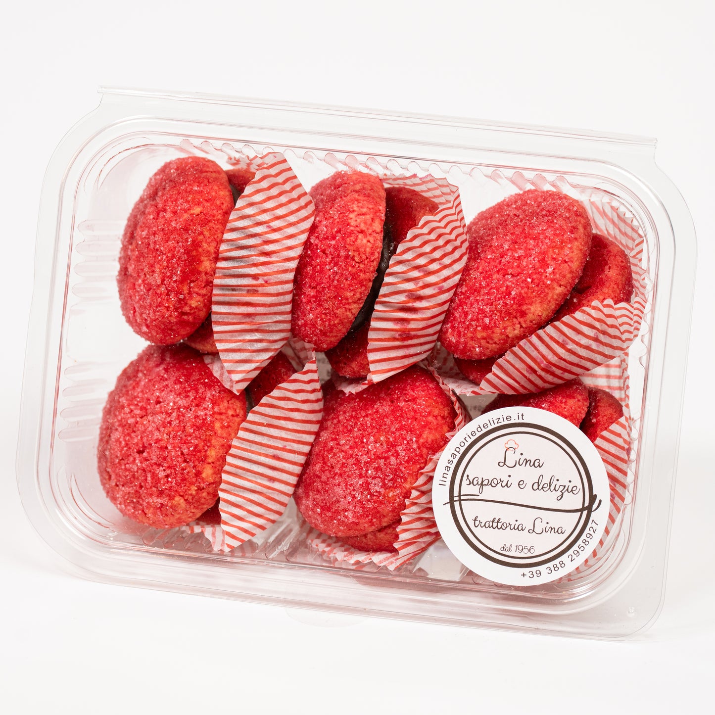 Pesche all'alchermes farcite con cioccolato