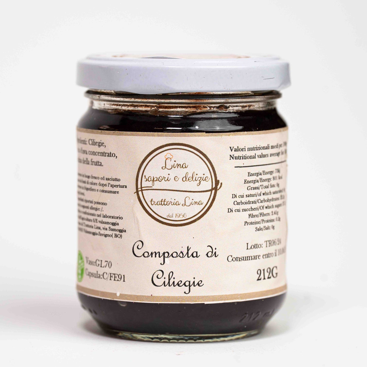 Composta artigianale di ciliegie 212 g