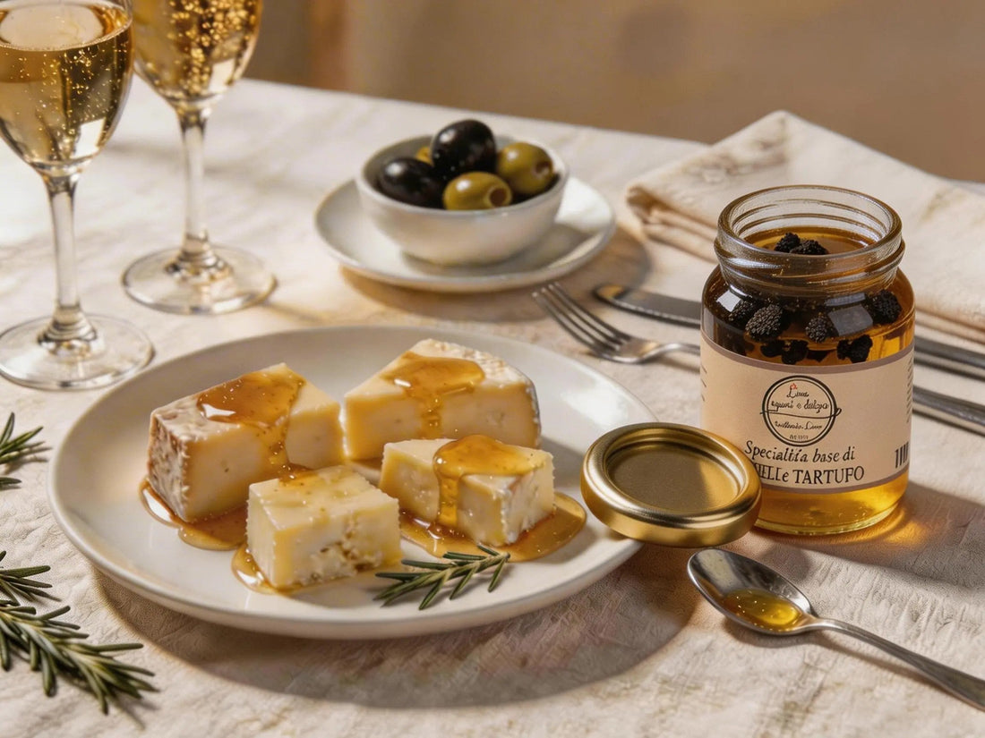 Delizie con formaggio e miele al tartufo