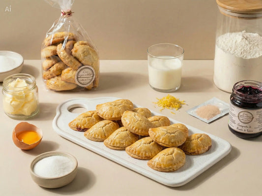 Raviole dolci con composta di frutti di bosco