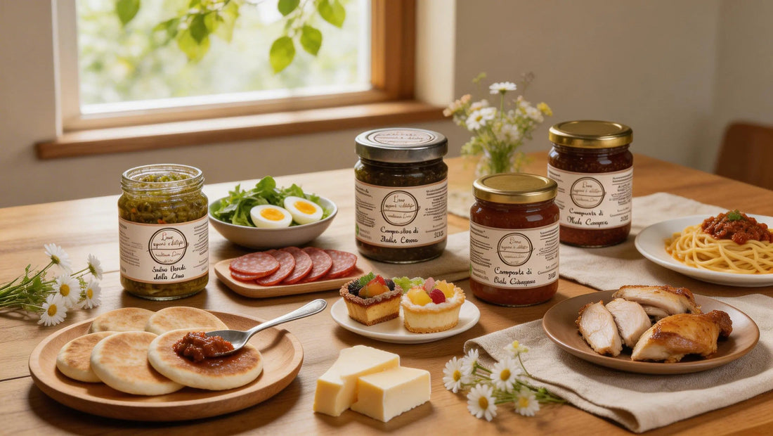 esplosione di sapori autentici, utilizzando tigelle, composte di frutta, salsa verde e ragù bolognese Lina Sapori e Delizie