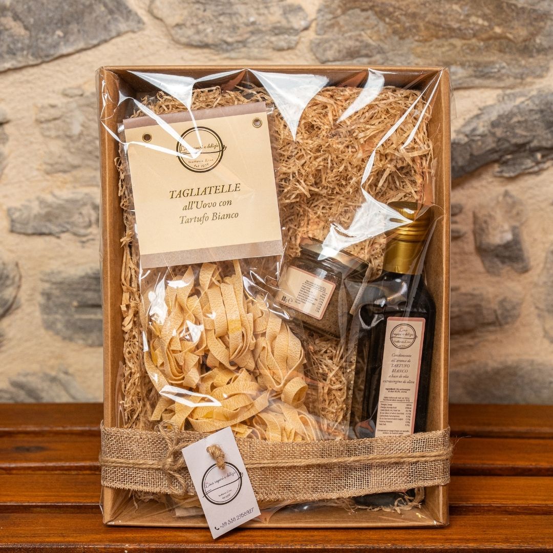 Confezione regalo con 3 prodotti al tartufo Lina Sapori e Delizie