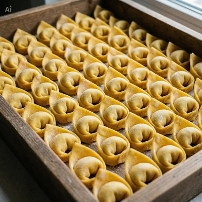 自制意大利乳清干酪和菠菜饺子